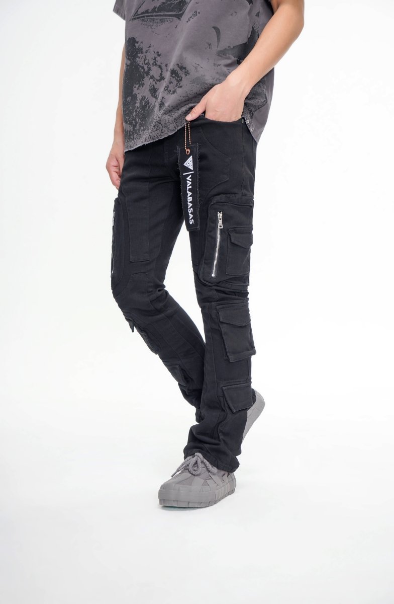 PayDay Black Stacked Jeans - Valabasas