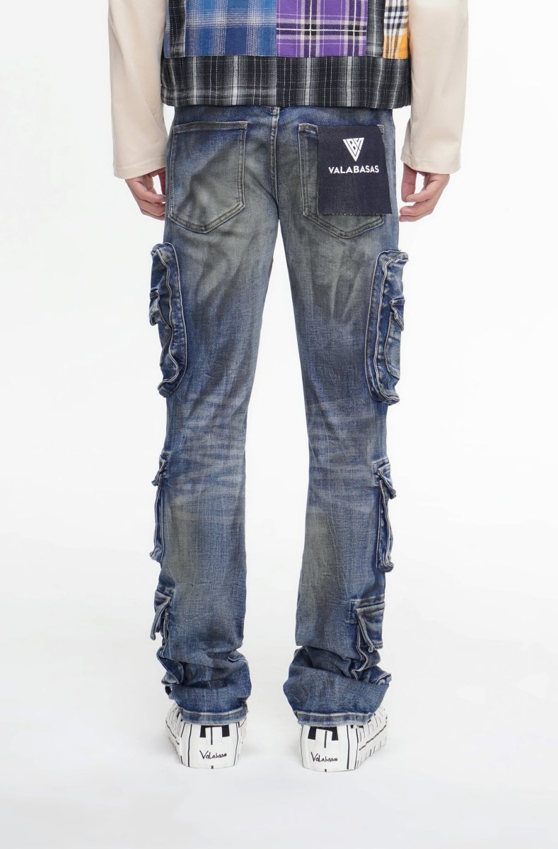PayDay Dark Blue Stacked Jeans - Valabasas