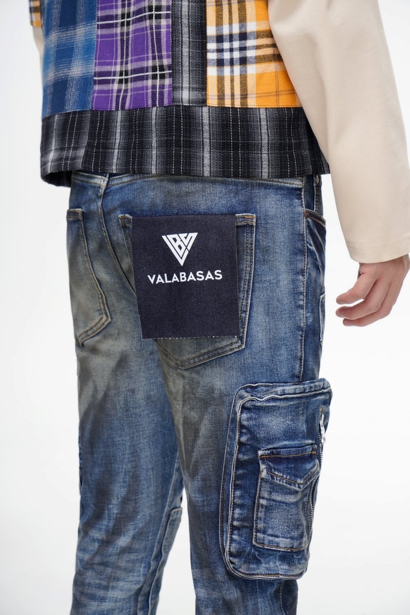 PayDay Dark Blue Stacked Jeans - Valabasas