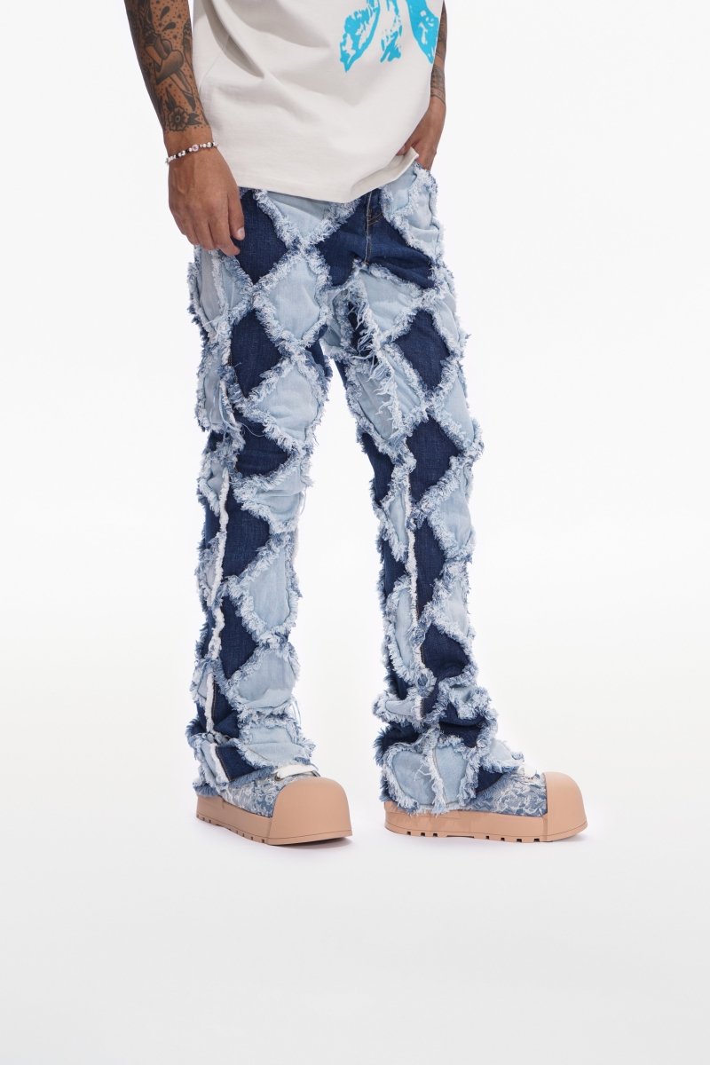Pocket Blue Lt.Blue Stacked Jeans - Valabasas