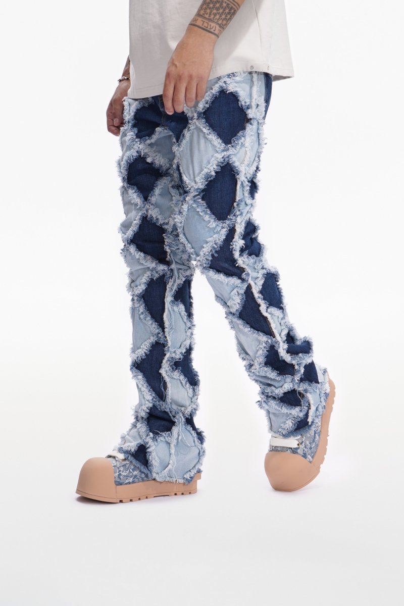 Pocket Blue Lt.Blue Stacked Jeans - Valabasas