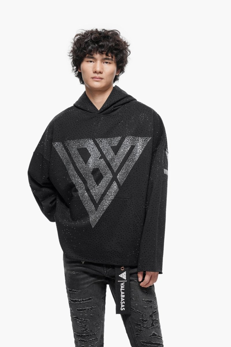 Poppin Black Rhinestone Pullover - Valabasas