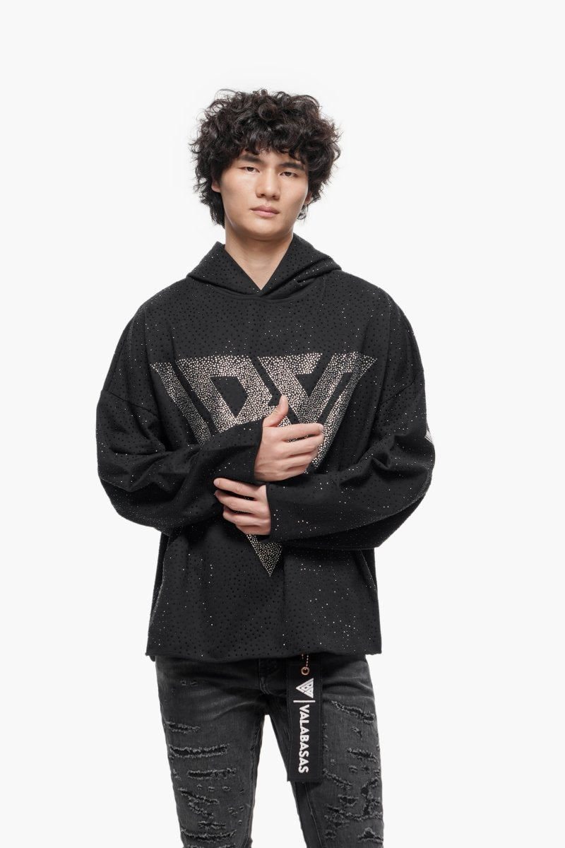 Poppin Black Rhinestone Pullover - Valabasas