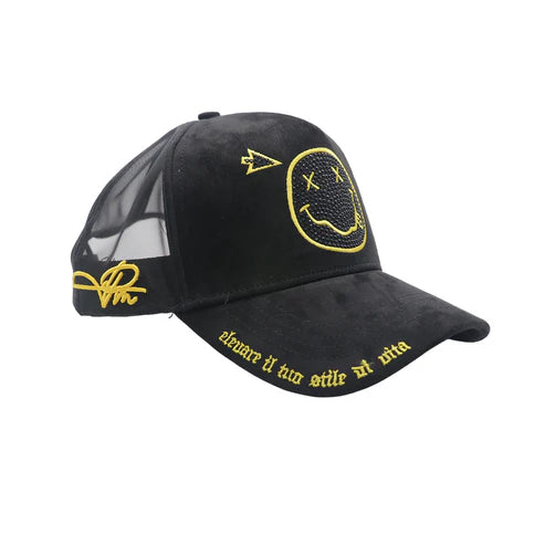 Premium Smiley Trucker Hat - Embroidered