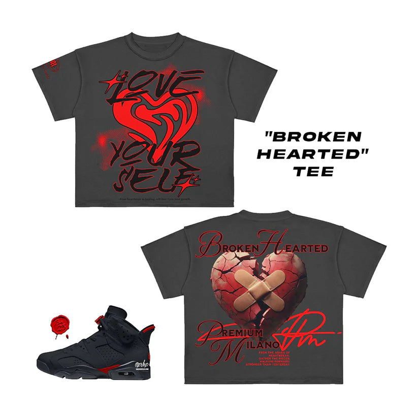 Premium Broken Hearted T-Shirt - Graphic