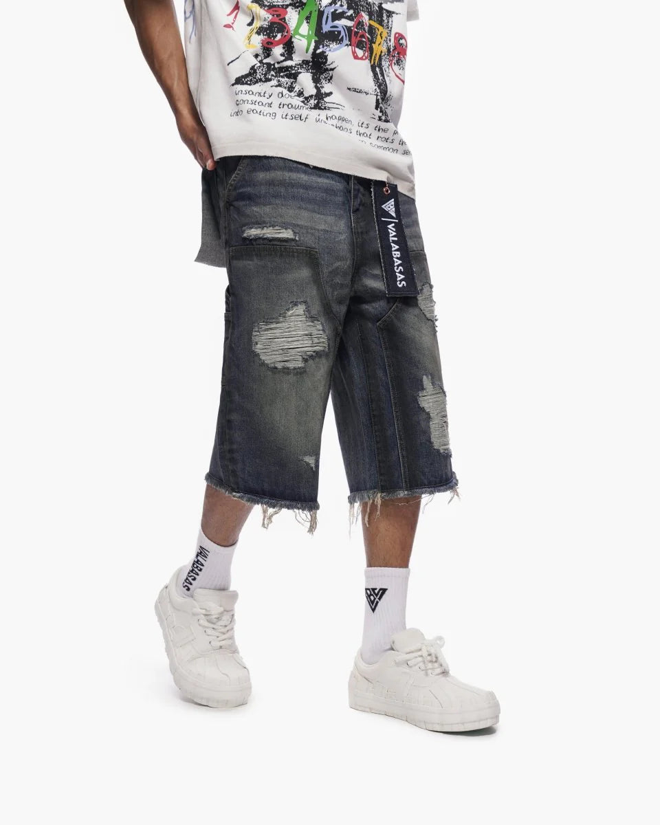 Valabasas Revolt Shorts - Distressed Denim