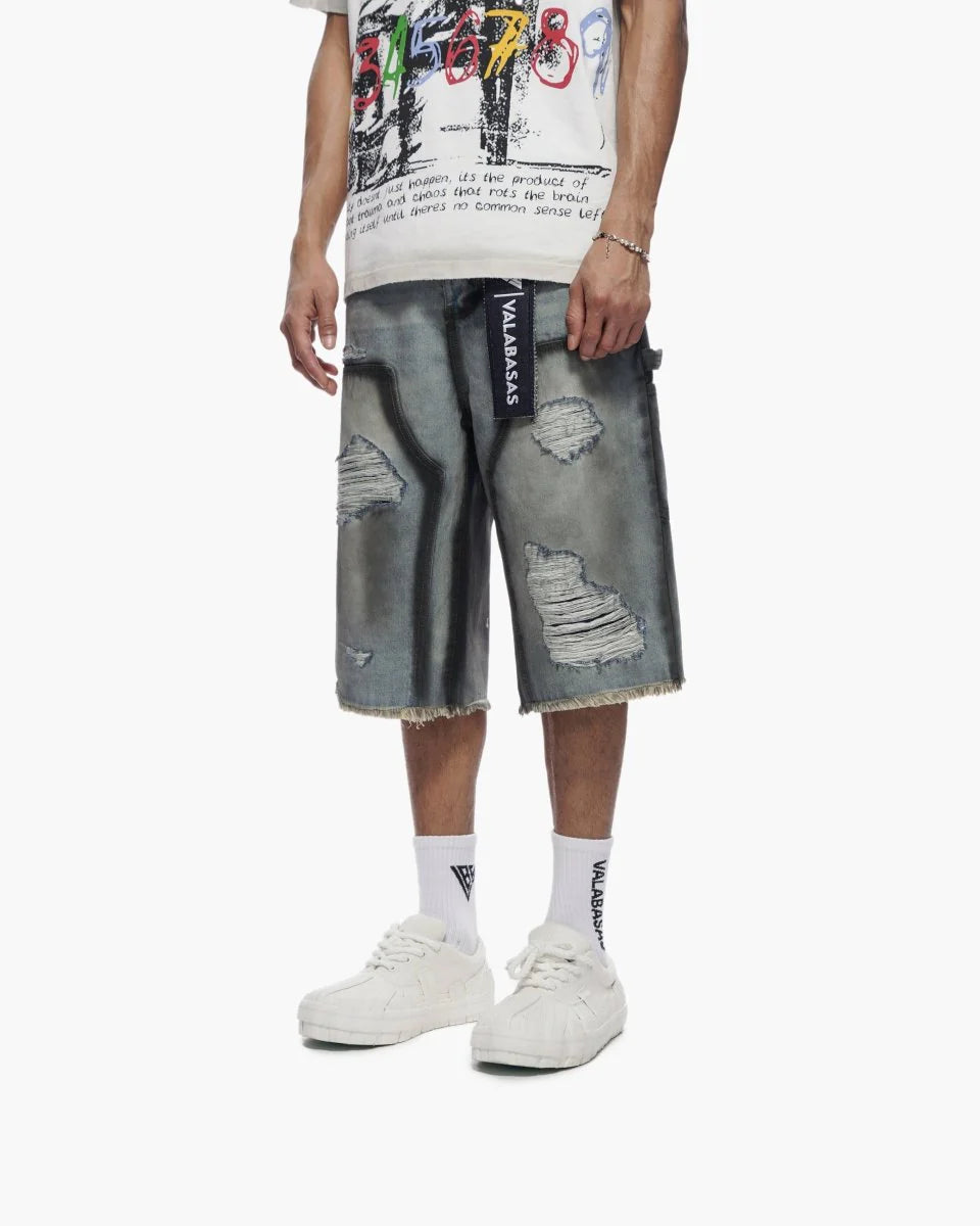 Valabasas Revolt Shorts - Distressed Denim