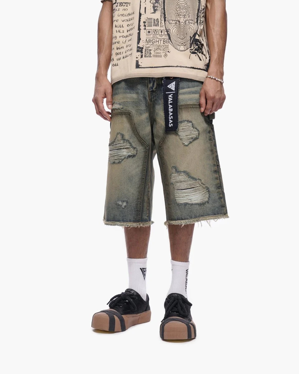 Valabasas Revolt Shorts - Distressed Denim