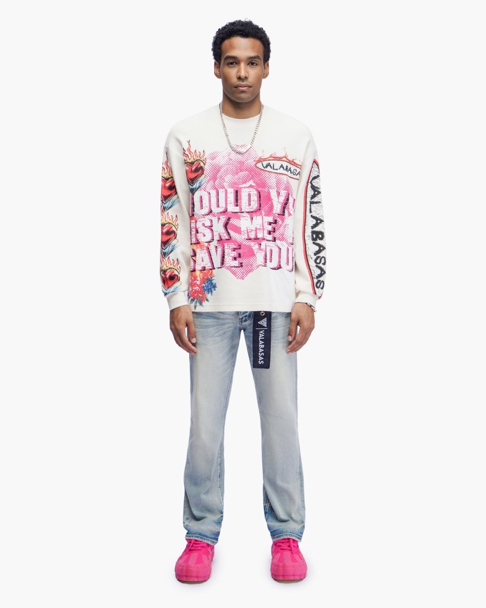 Risky Cream Thermal Crewneck - Valabasas