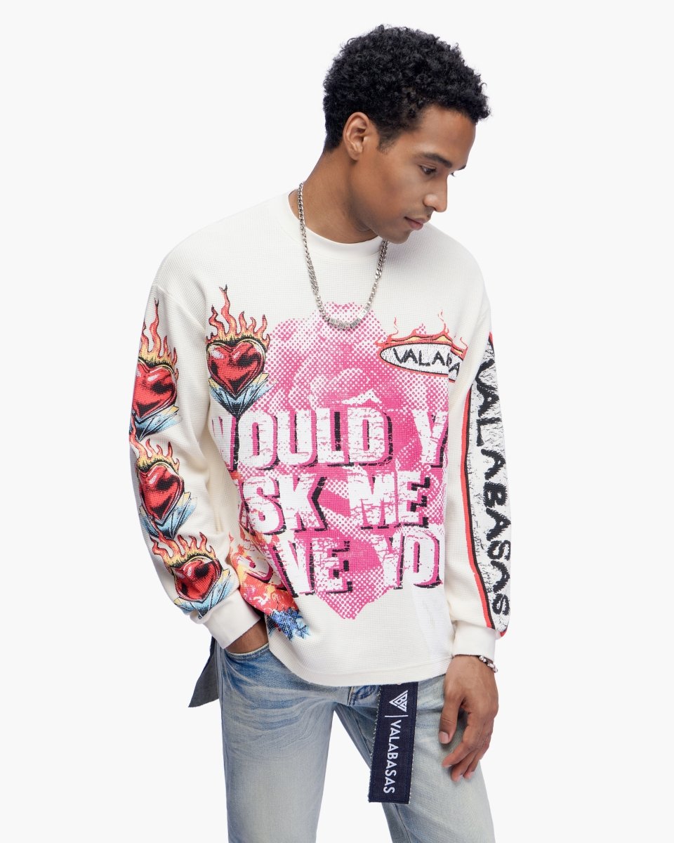 Risky Cream Thermal Crewneck - Valabasas