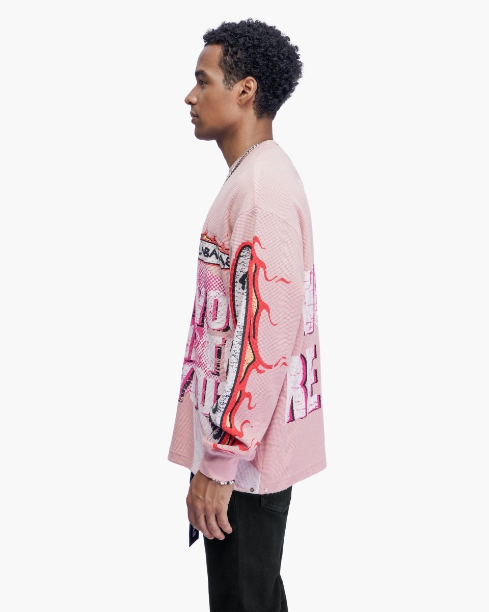 Risky Pink Thermal Crewneck - Valabasas