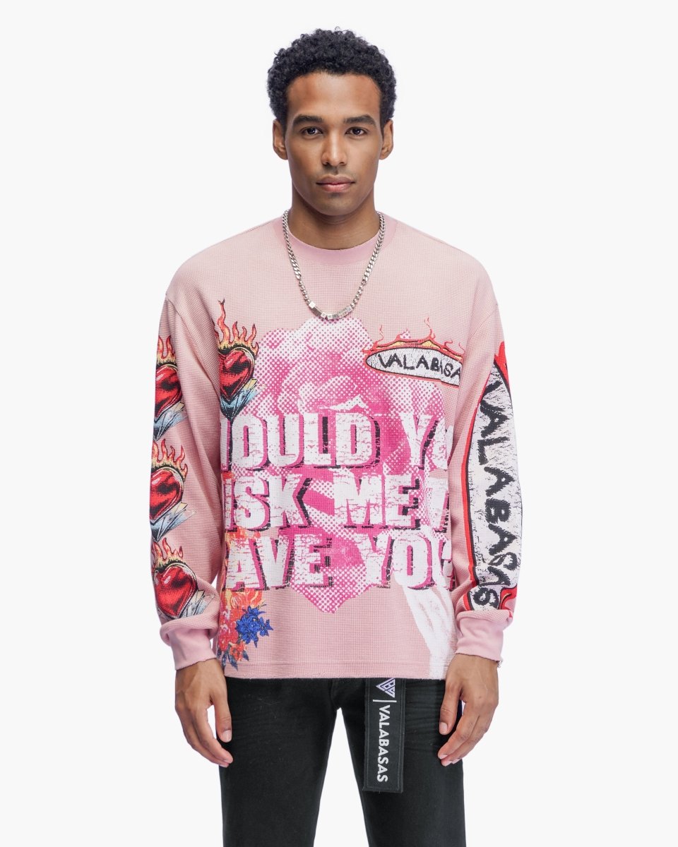 Risky Pink Thermal Crewneck - Valabasas