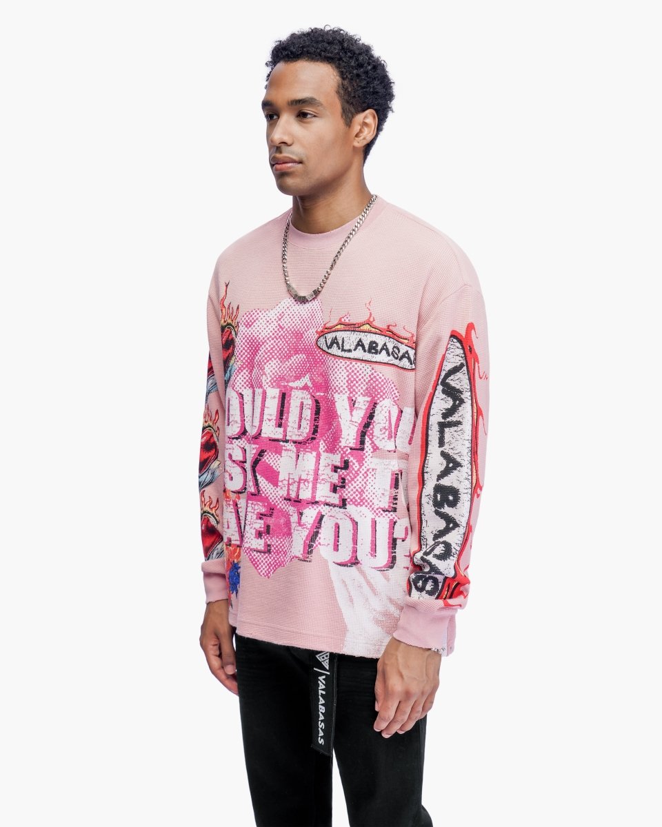 Risky Pink Thermal Crewneck - Valabasas