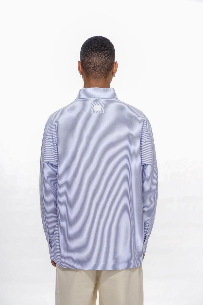 Rive Striped Button Down – Blue / White (Cotton Blend) - Valabasas