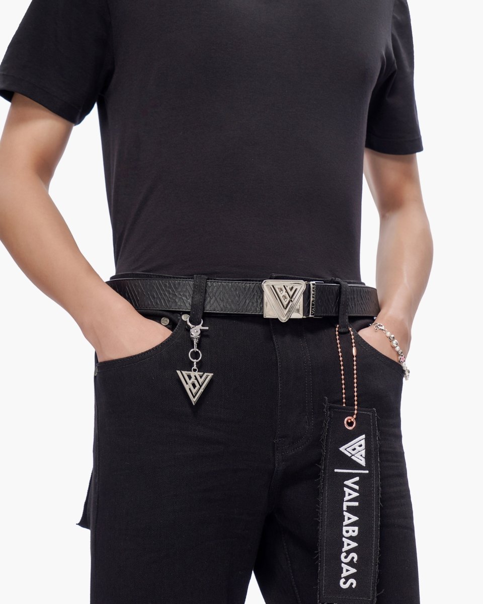 "SAIR" Black Leather Belt - Valabasas