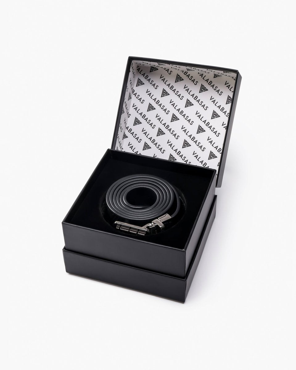 "SAIR" Black Leather Belt - Valabasas