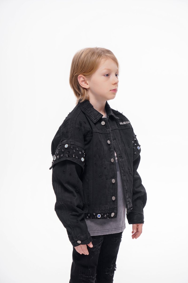 Scanvege Black Waxed Jacket Kids - Valabasas