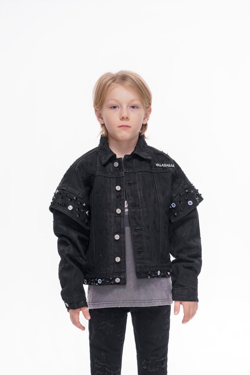 Scanvege Black Waxed Jacket Kids - Valabasas