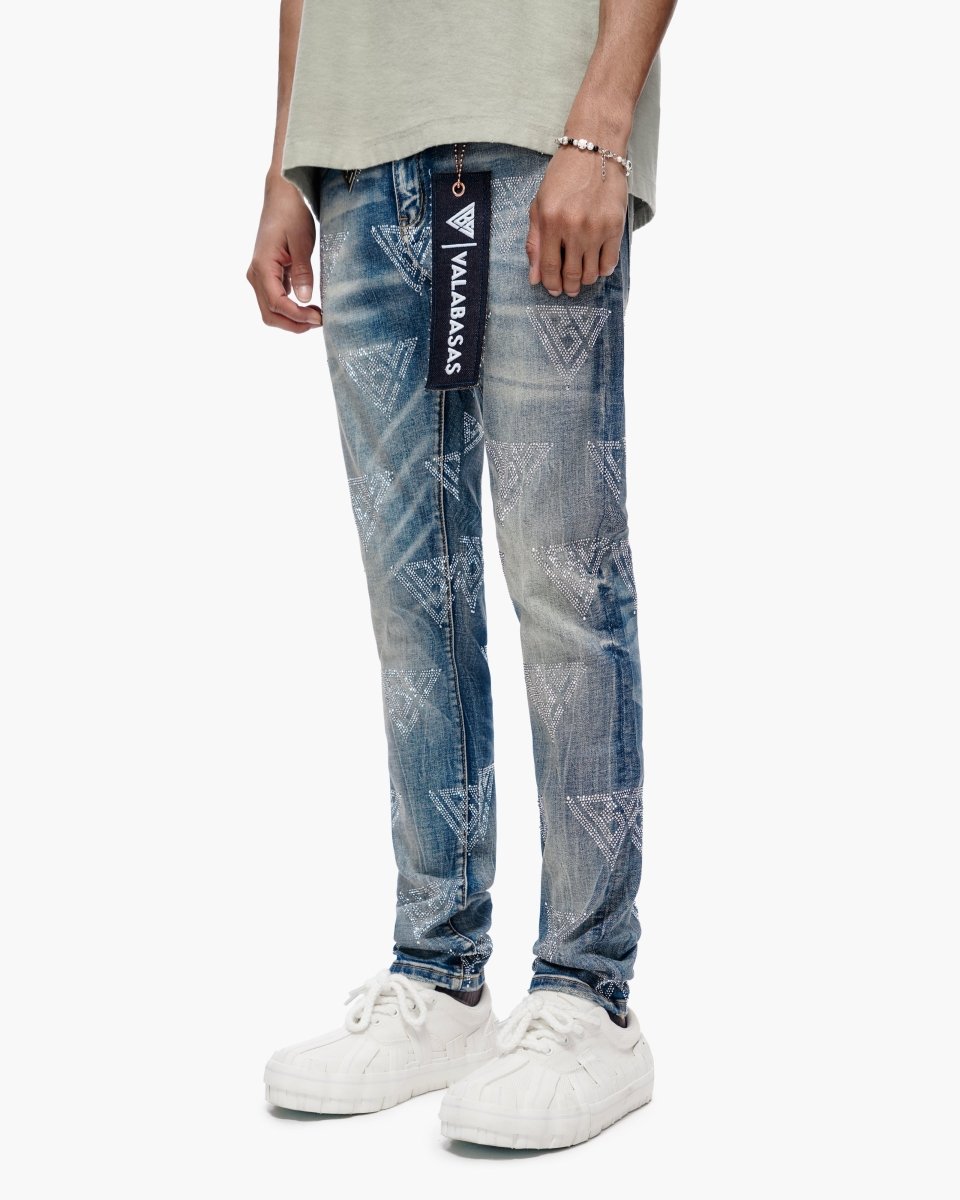 Scatter Skinny Blue Washed Jeans - Valabasas