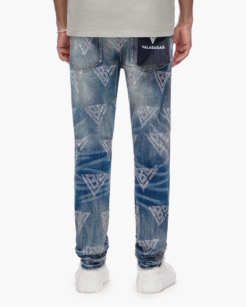 Scatter Skinny Blue Washed Jeans - Valabasas