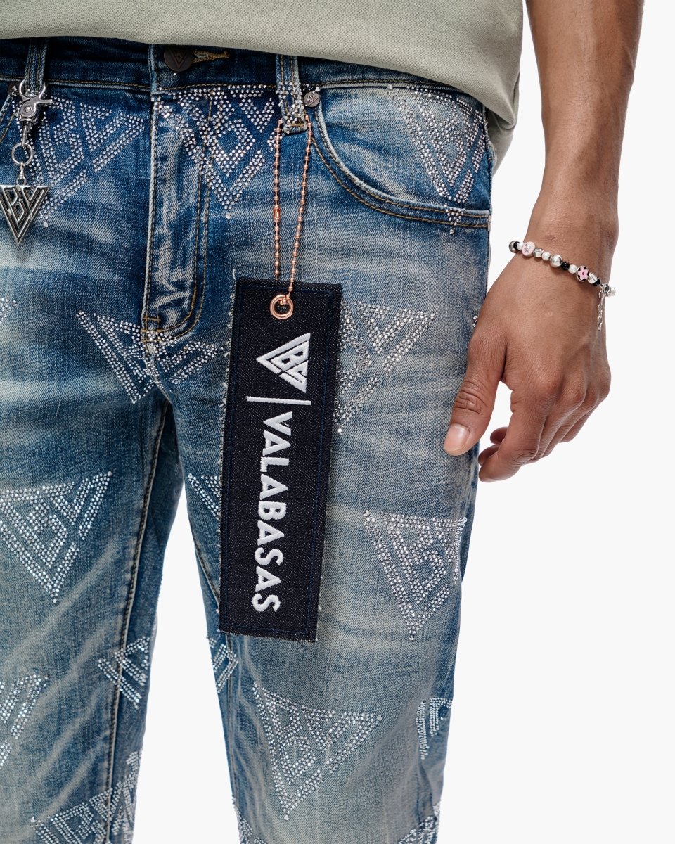 Scatter Skinny Blue Washed Jeans - Valabasas