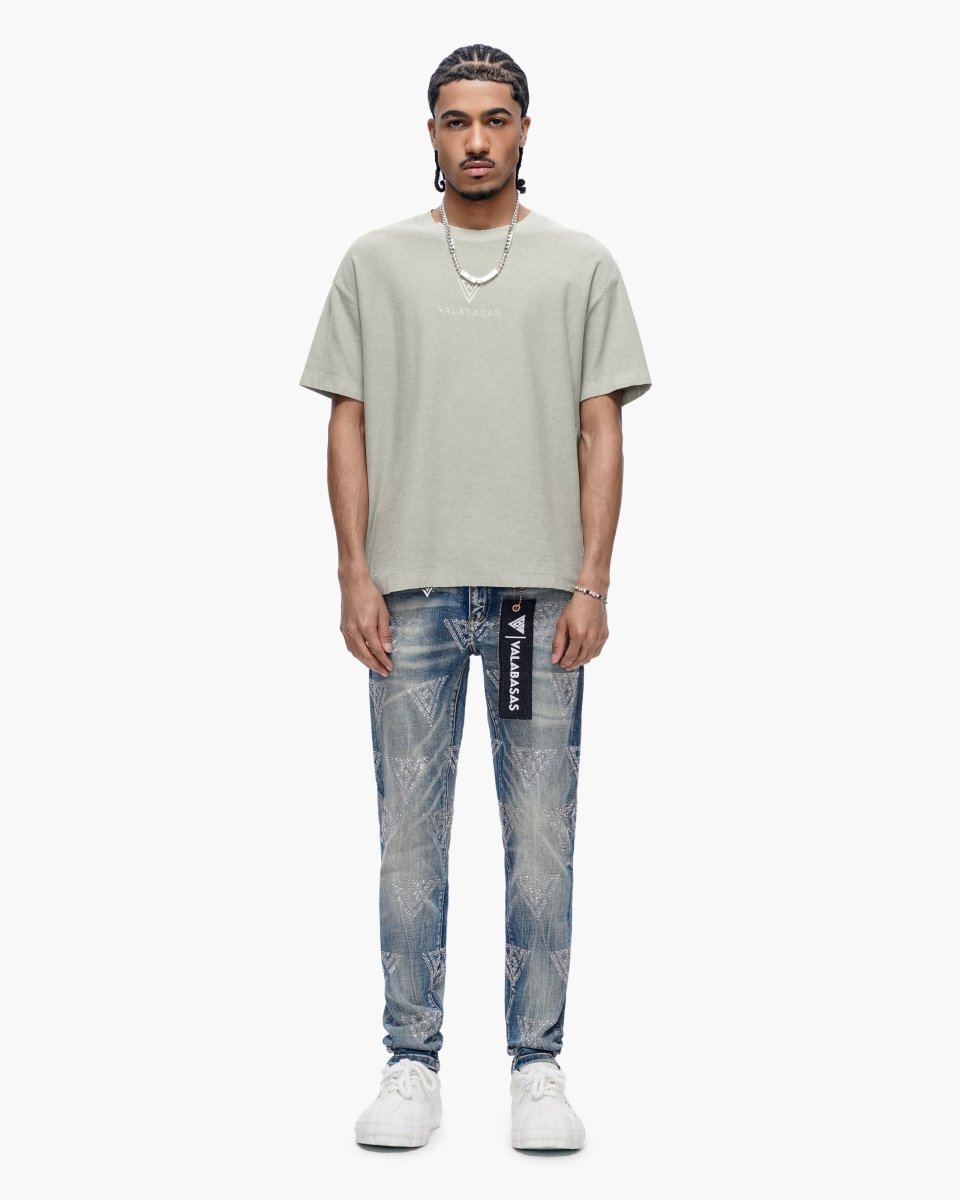 Scatter Skinny Blue Washed Jeans - Valabasas