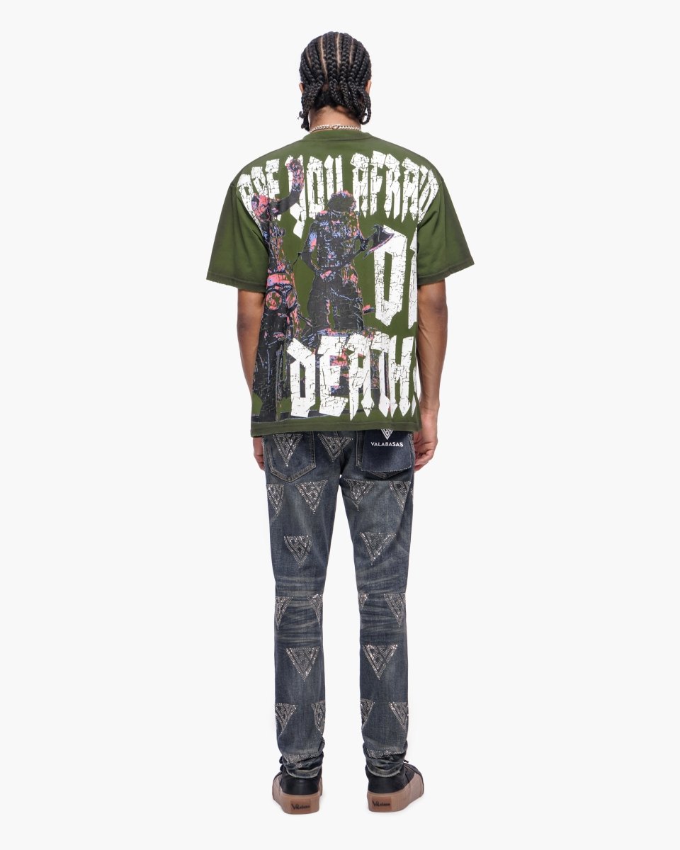 Scatter Skinny Dark Dirty Blue Jeans - Valabasas