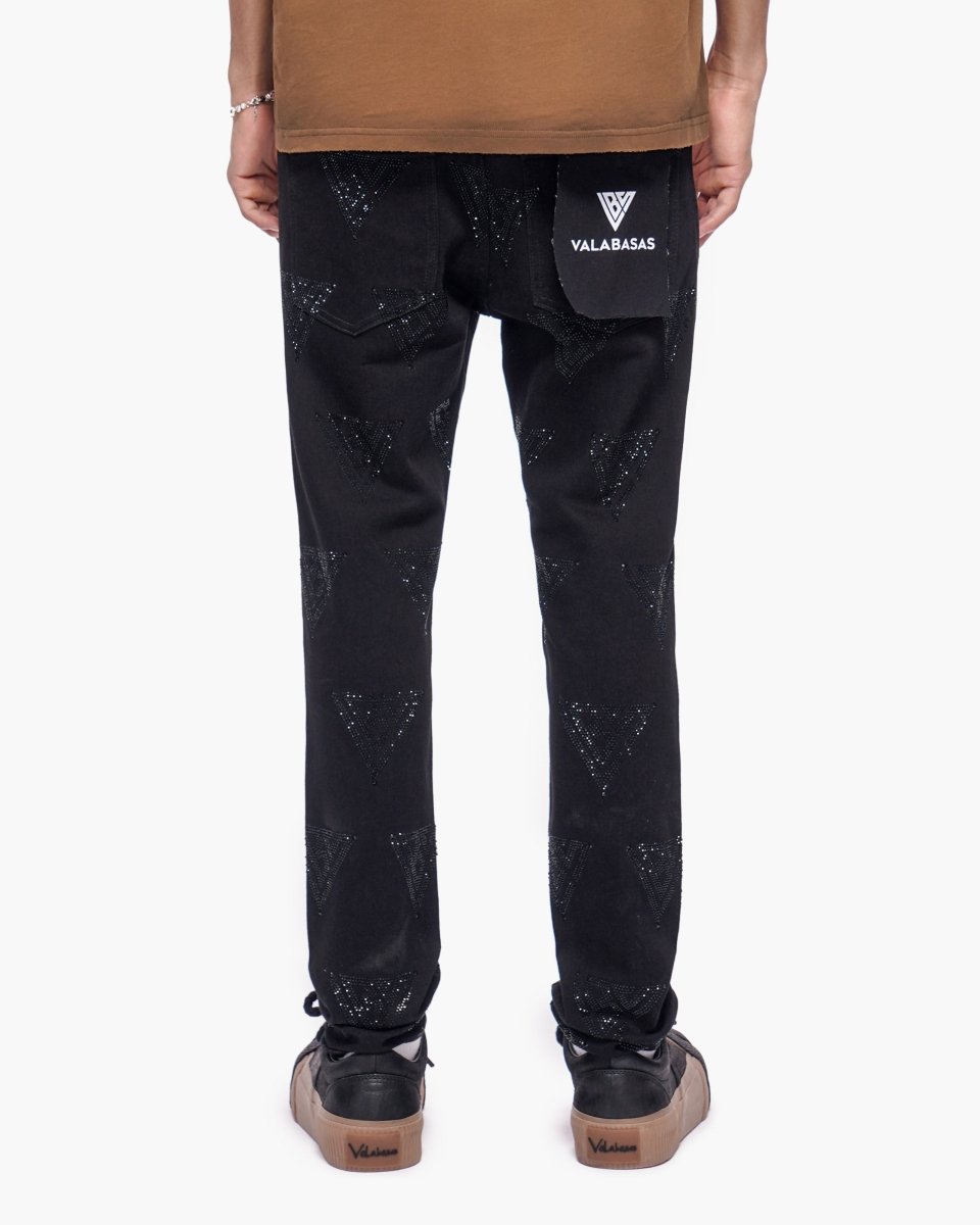 Scatter Skinny Jet Black Jeans - Valabasas