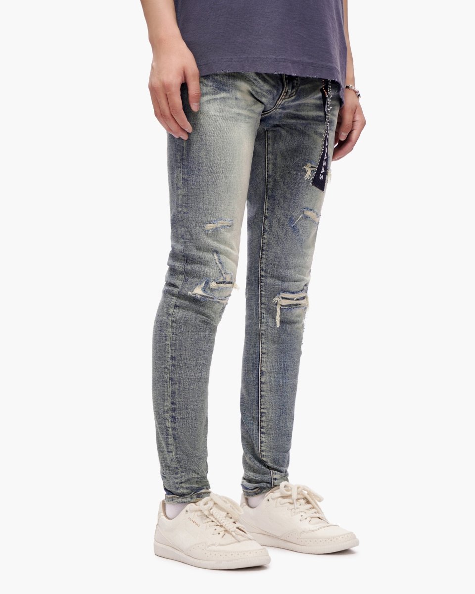 Scimitar Dark Blue Wash Skinny Jeans - Valabasas