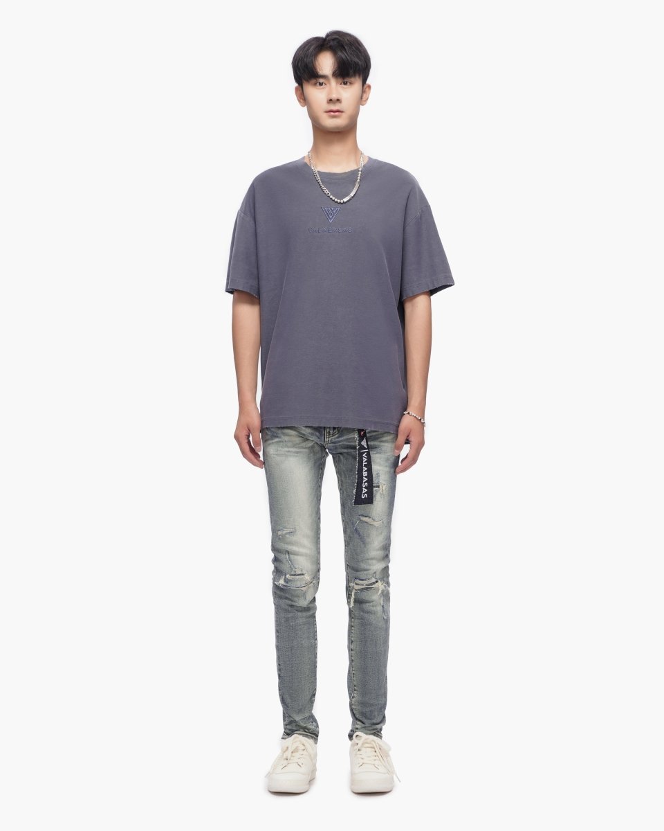 Scimitar Dark Blue Wash Skinny Jeans - Valabasas