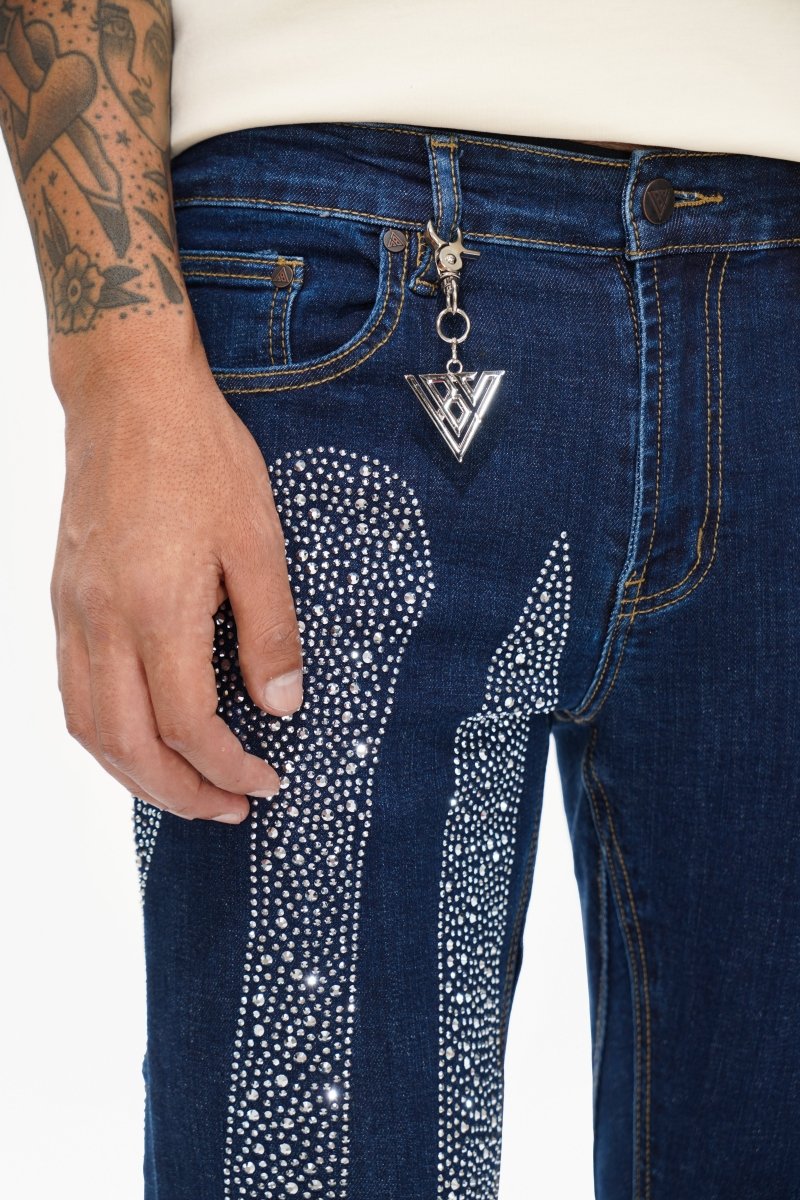 Scripted Denim Blue Stacked - Valabasas