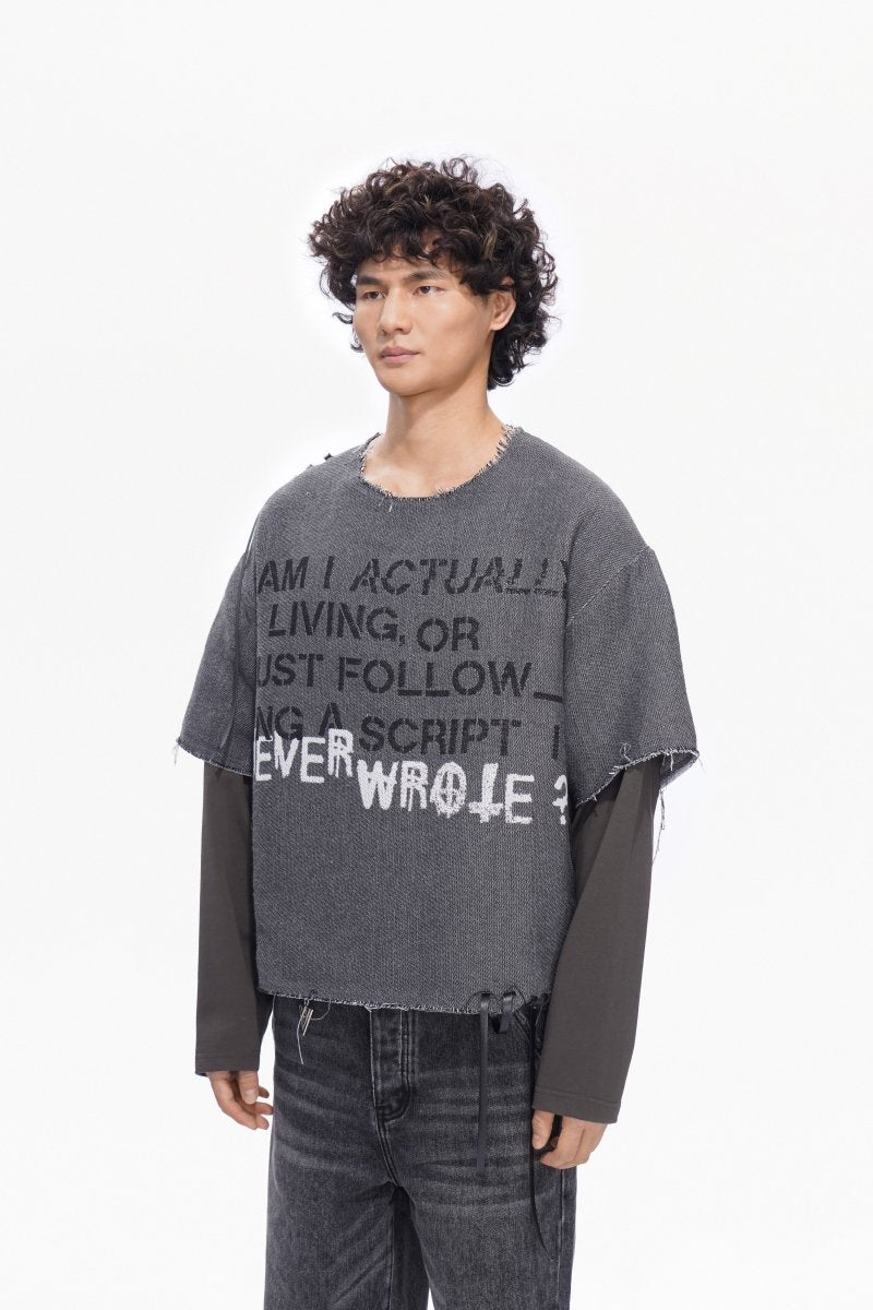 Scripted Layered Tee Grey - Valabasas