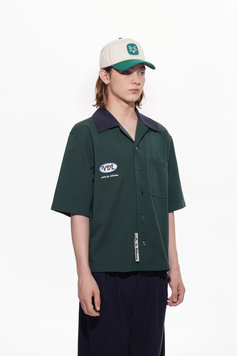 Scuro Button Down – Green (Cotton Blend) - Valabasas