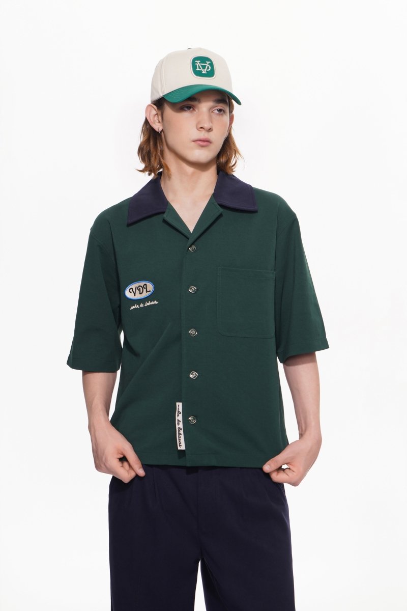 Scuro Button Down – Green (Cotton Blend) - Valabasas