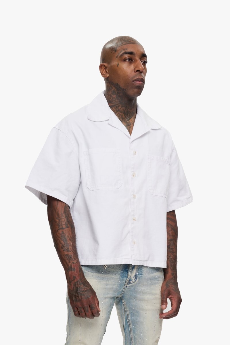 Shine Button Down White - Valabasas