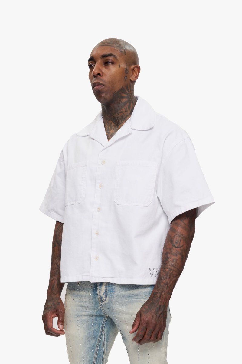 Shine Button Down White - Valabasas