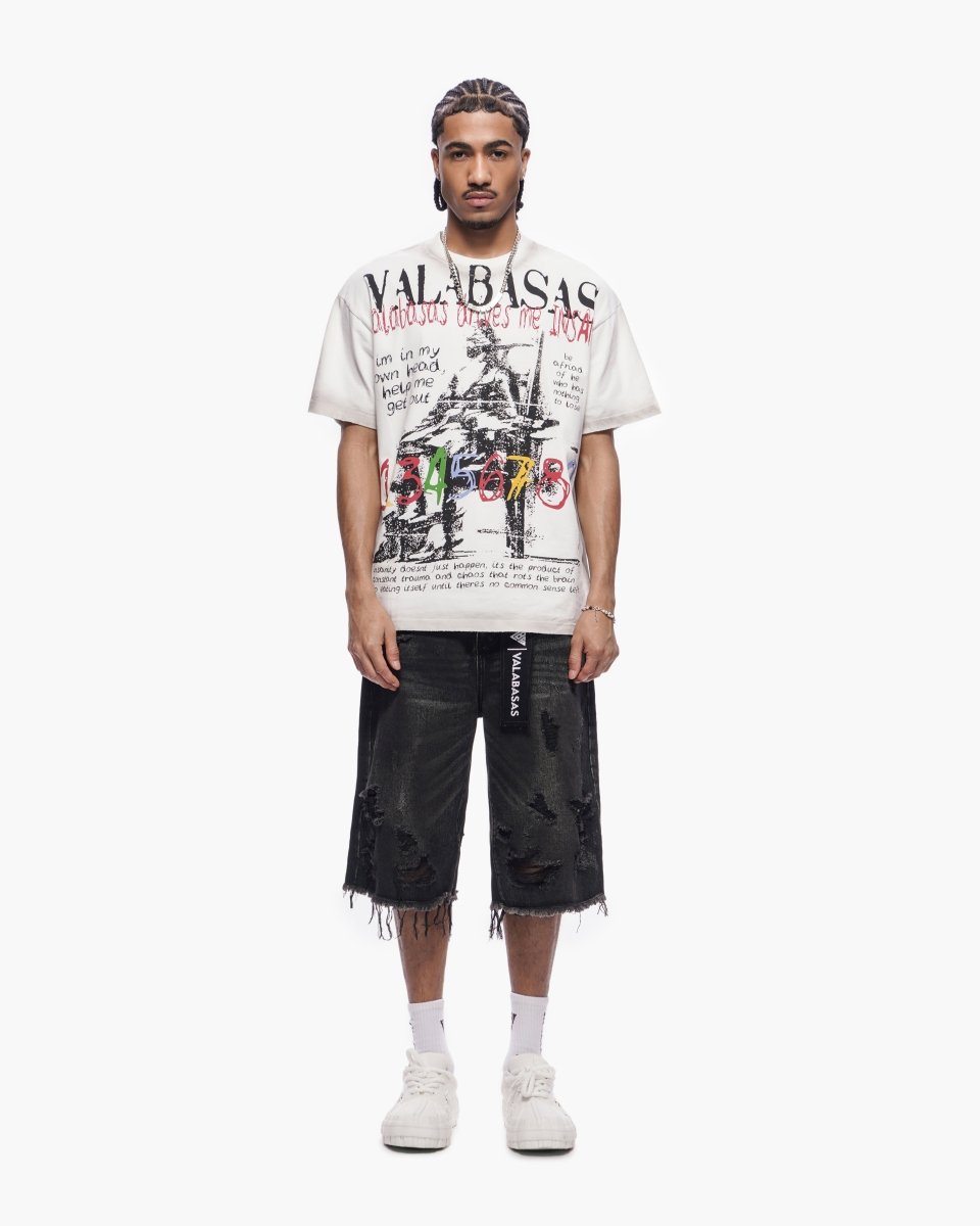Snapped Baggy Jorts Black Waxed - Valabasas