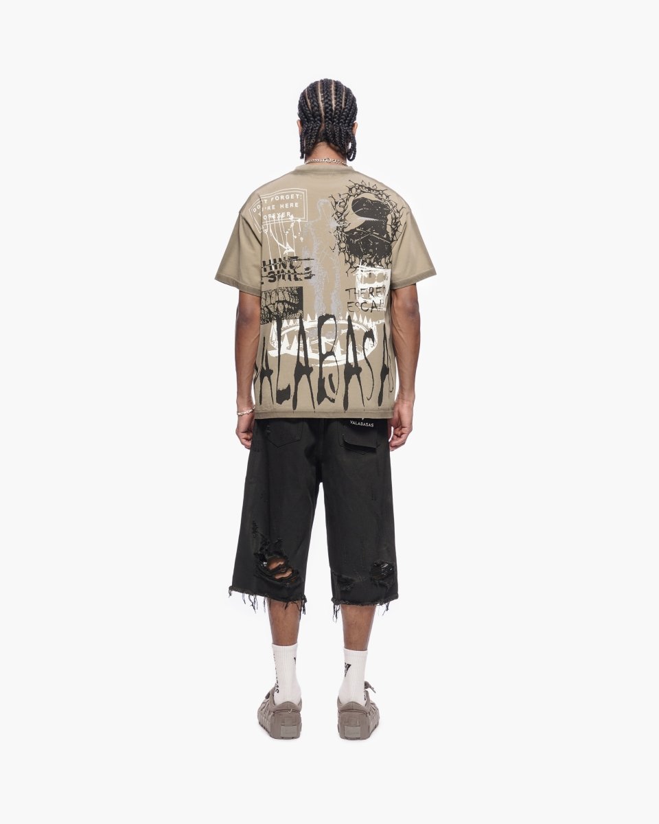 Snapped Black Washed Jorts - Valabasas
