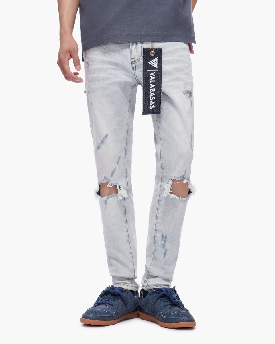 Stab Light Blue Wash Skinny Jeans - Valabasas