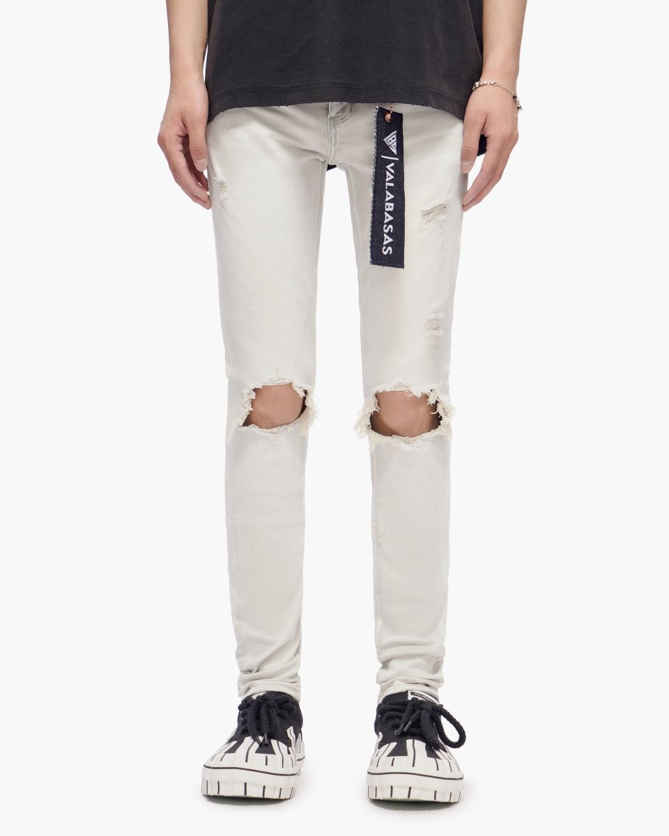 Stab Light Grey Wash Skinny Jeans - Valabasas