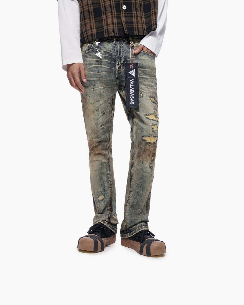 Static Stacked Vintage Wash Jeans - Valabasas