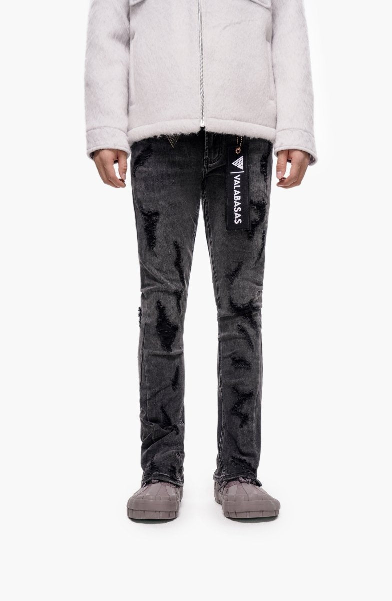 Steeltoe Grey Wash Stacked Jeans - Valabasas