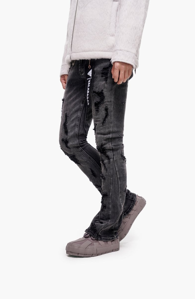 Steeltoe Grey Wash Stacked Jeans - Valabasas
