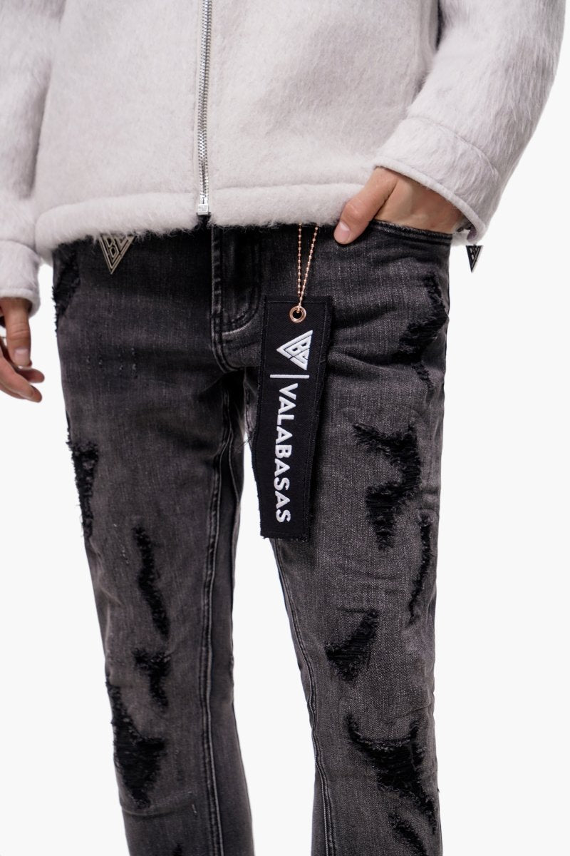 Steeltoe Grey Wash Stacked Jeans - Valabasas