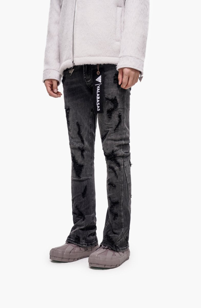 Steeltoe Grey Wash Stacked Jeans - Valabasas