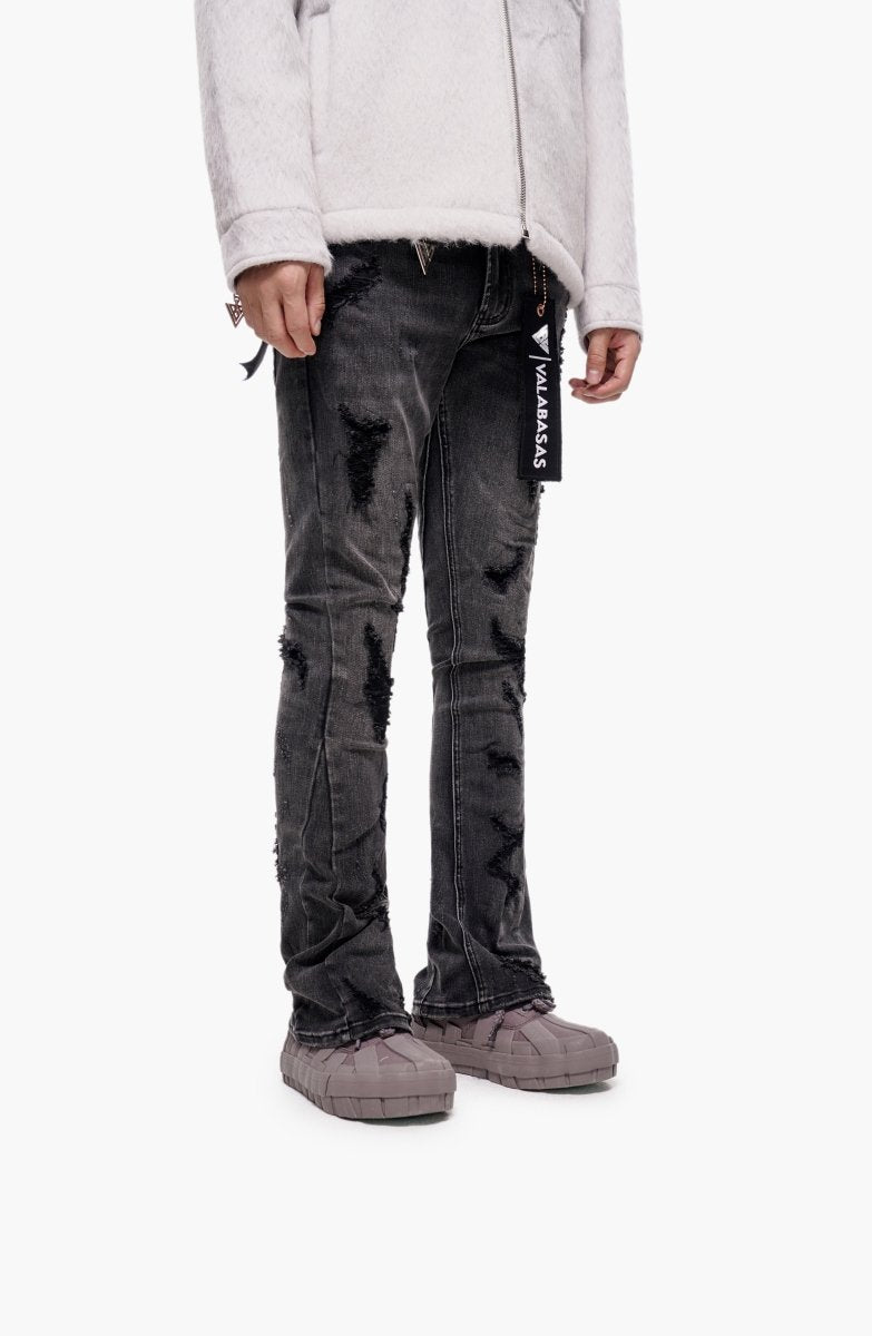 Steeltoe Grey Wash Stacked Jeans - Valabasas