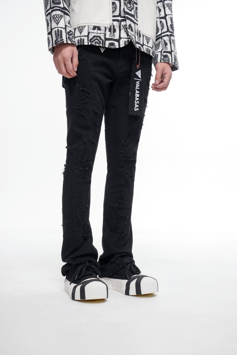 Steeltoe Stacked Jet Black Jean - Valabasas