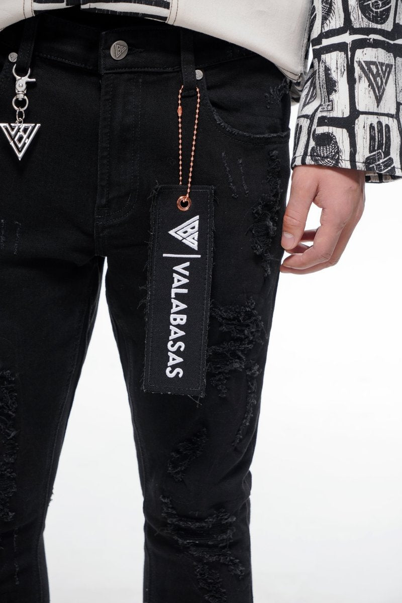Steeltoe Stacked Jet Black Jean - Valabasas