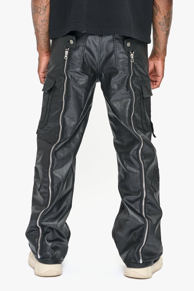 Valabasas Zipper Jeans - Cargo Style Black Waxed