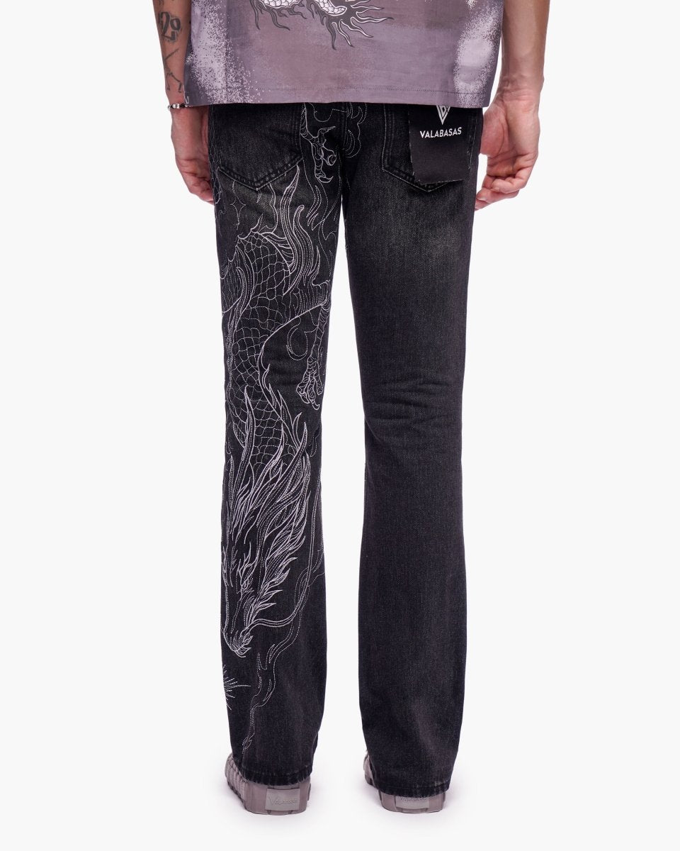 Stone Serpent Stacked Denim Vintage Black - Valabasas